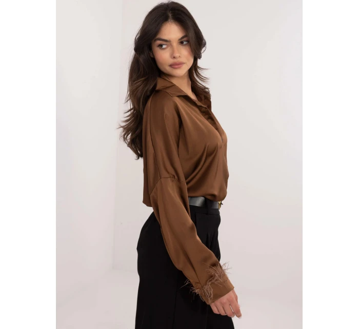 Dámska košeľa DHJ KS 16879.37 Tmavo hnedá - FPrise