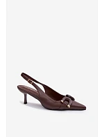 Sandále na podpätku model 225956 Vykročte štýlovo