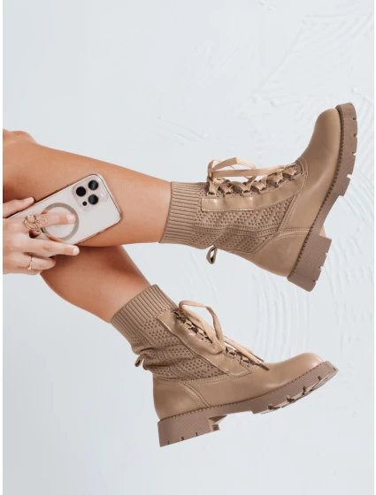 Dámské boty beige Dstreet model 21971405 - FashionStreet Dámské boty beige Dstreet model 21971405 - FashionStreet