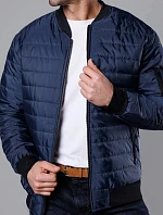 Pánska prešívaná tmavomodrá bunda bomber (MY02-2)