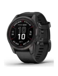 Hodinky Garmin Fenix 7S Pro 42mm Sapphire Solar šedé titánové DLC s čiernym remienkom