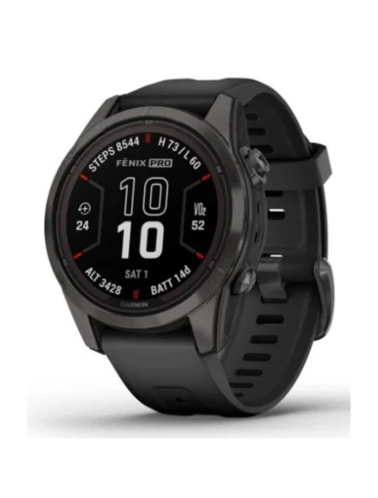 Hodinky Garmin Fenix 7S Pro 42mm Sapphire Solar šedé titánové DLC s čiernym remienkom Hodinky Garmin Fenix 7S Pro 42mm Sapphire Solar šedé titánové DLC s čiernym remienkom