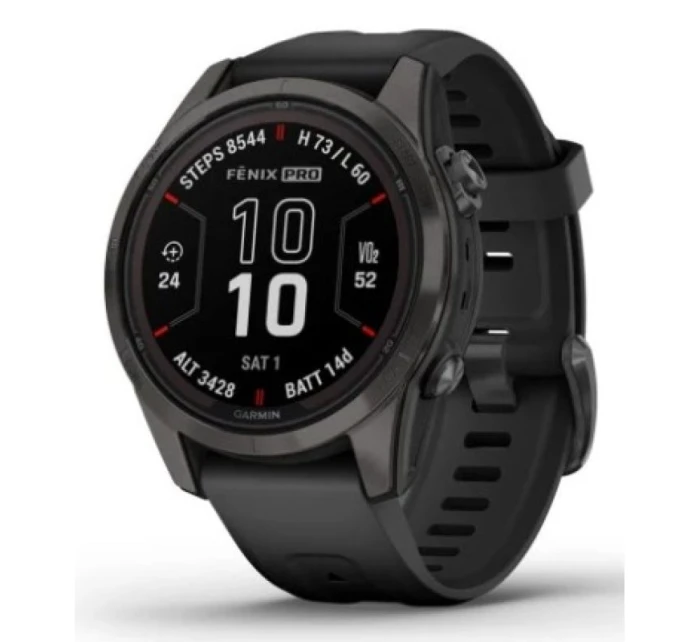 Hodinky Garmin Fenix 7S Pro 42mm Sapphire Solar šedé titánové DLC s čiernym remienkom Hodinky Garmin Fenix 7S Pro 42mm Sapphire Solar šedé titánové DLC s čiernym remienkom