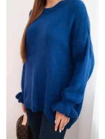 Dámský svetr s příměsí mohéru a vlny volného střihu model 21764755 - K-Fashion