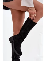 Dámské kozačky na blok Eko semiš černé Darisse Dámské kozačky na blok Eko semiš černé Darisse