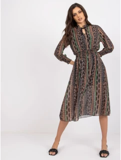 Šaty DHJ SK 15177 1.04P čierna a béžová