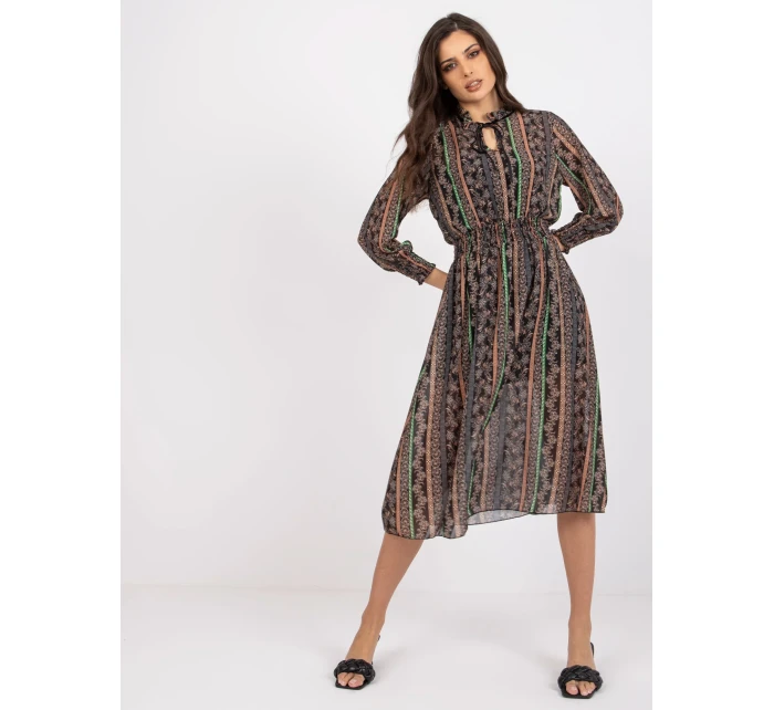 Šaty DHJ SK 15177 1.04P čierna a béžová