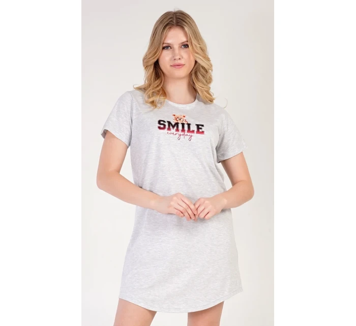Dámská noční košile s krátkým rukávem Méďa Smile Dámská noční košile s krátkým rukávem Méďa Smile