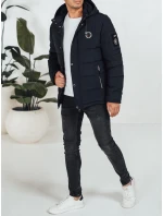 Pánská prošívaná zimní bunda s kapucí tmavě modrá Dstreet model 21991432 - FashionStreet