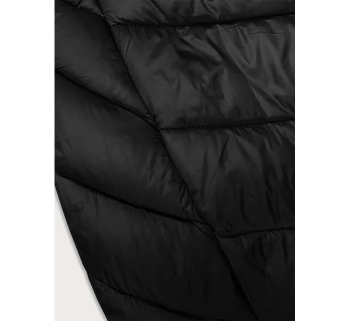 Dlouhá černá dámská bunda s kapucí model 21247122 - Ann Gissy