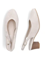 Béžové kožené lodičky s otvorenou špičkou Rieker 44651-60