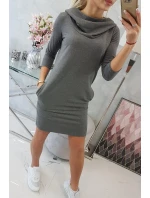 Šaty s kapucí a kapsami graphite melange Šaty s kapucí a kapsami graphite melange
