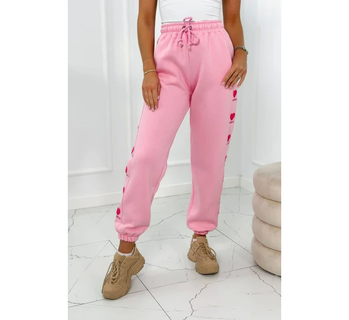 Bavlnené nohavice Amour ružový
