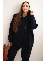 Dámská tepláková souprava zateplená z bavlny s kapucí model 21441634 - K-Fashion Dámská tepláková souprava zateplená z bavlny s kapucí model 21441634 - K-Fashion