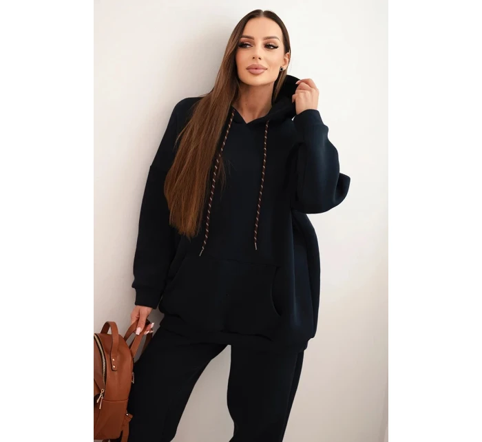 Dámská tepláková souprava zateplená z bavlny s kapucí model 21441634 - K-Fashion Dámská tepláková souprava zateplená z bavlny s kapucí model 21441634 - K-Fashion