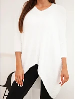 Dámský svetr Plus Size s výstřihem do V ecru Dámský svetr Plus Size s výstřihem do V ecru