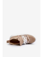 model 21647314 Kožené Dámské Sportovní Boty Beige - Zazoo