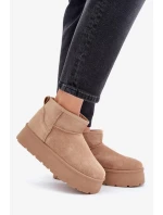 Dámske snežnice na platforme Ninala - tmavo béžové Dámske snežnice na platforme Ninala - tmavo béžové