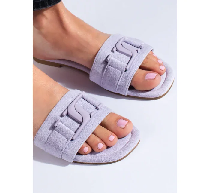Trendy dámske fialové nazúvaky bez podpätku Trendy dámske fialové nazúvaky bez podpätku