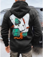 Pánska mikina s potlačou čierna FashionStreet BX5666