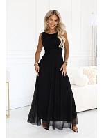 dlouhé maxi šaty s kulatým výstřihem – černé model 22294993 - numoco basic dlouhé maxi šaty s kulatým výstřihem – černé model 22294993 - numoco basic