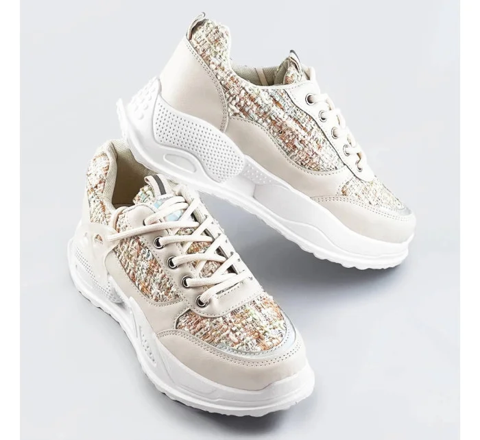 Béžové dámske športové topánky (7003)