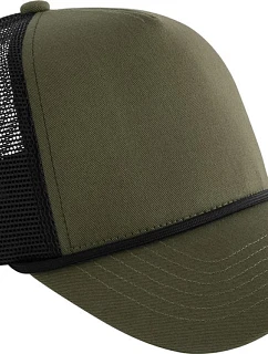 Beechfield B 633 5 panelová Trucker kšiltovka "Rope" 53.0633 military green/black
