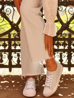 Damskie Materiałowe Klasyczne Niskie Trampki Miętowe Lennabella