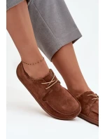 Półbuty Damskie Typu Barefoot Z Naturalnego Zamszu Zazoo 327 Brązowe