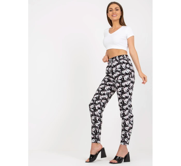 Nohavice D73771M61869M čiernobiele