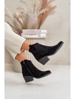 Acorn členkové topánky Kovbojské topánky na zips Eco Suede Black S.Barski