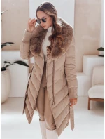 Dámská zimní bunda prošívaná s kožešinou camel Dstreet model 21991252 - FashionStreet Dámská zimní bunda prošívaná s kožešinou camel Dstreet model 21991252 - FashionStreet