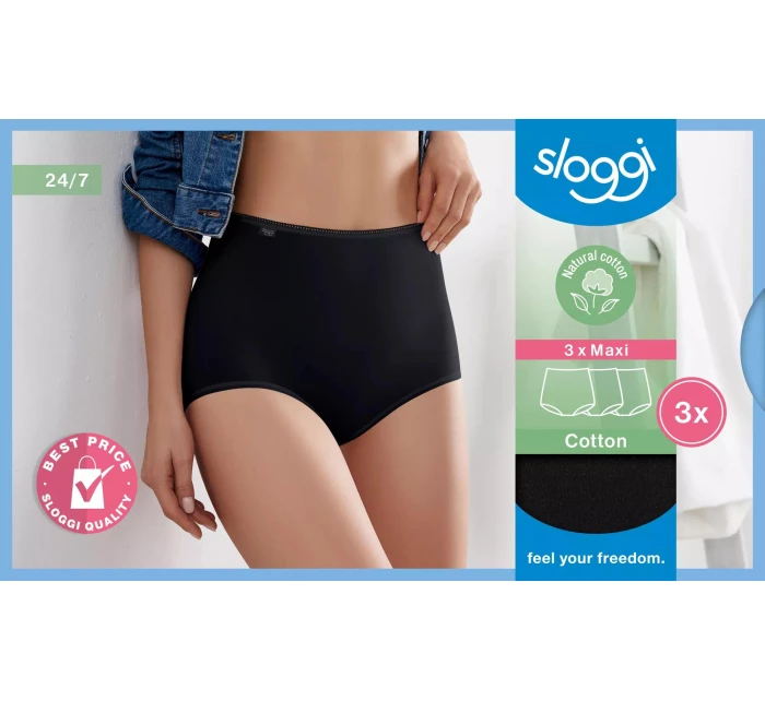 sloggi 24/7 Cotton Maxi C3P - BLACK - SLOGGI BLACK - SLOGGI sloggi 24/7 Cotton Maxi C3P - BLACK - SLOGGI BLACK - SLOGGI
