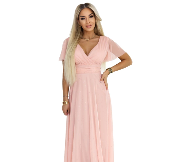 długa  z dekoltem i krótkim  model 22036870 - numoco basic