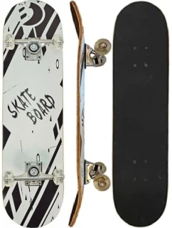 DREVENÝ SKATEBOARD DIEŤA ČIERNA A BIELA NAJLEPŠIE ŠPORTOVÉ