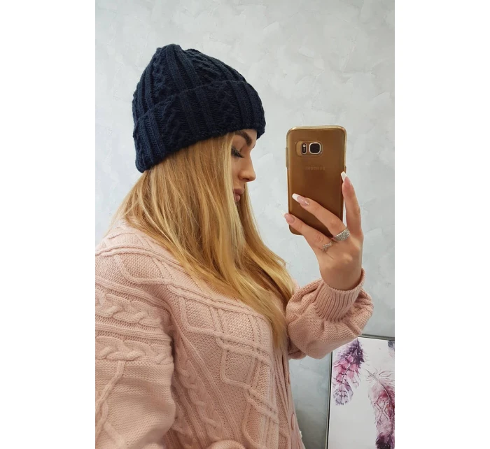 Šiltovka s vyhrňovacím lemom Marzena K206 navy blue