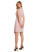 K149 Blejzrové šaty s ozdobnou retiazkou - krepová ružová