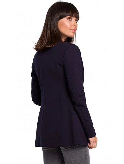 model 18002057 Otevřené sako z bavlněné příze tmavě modré - BeWear model 18002057 Otevřené sako z bavlněné příze tmavě modré - BeWear
