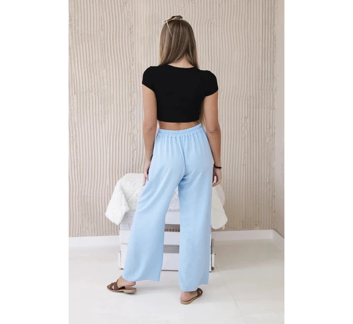 Dámské široké kalhoty Světle modrá model 21124966 - Kesi