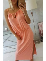 Boho šaty 8893 lososové - Kesi