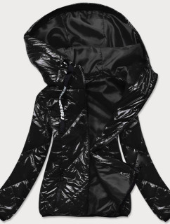 Čierna dámska prešívaná bunda (BR9776)