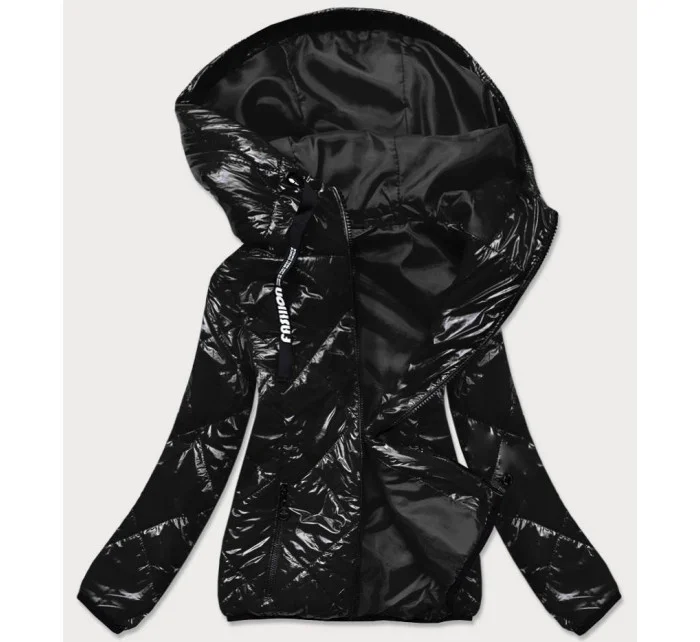 Čierna dámska prešívaná bunda (BR9776)