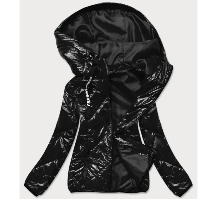 Čierna dámska prešívaná bunda (BR9776)