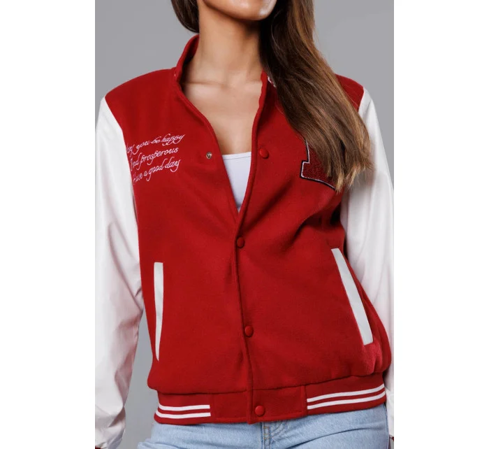 Tmavo červená dámska bunda typu bomber (16M9067-270) Tmavo červená dámska bunda typu bomber (16M9067-270)