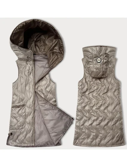 Světle béžová dámská vesta s ozdobným prošíváním model 20949768 - S'WEST