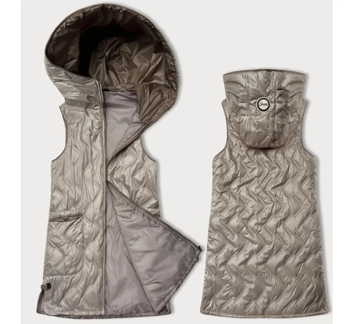 Světle béžová dámská vesta s ozdobným prošíváním model 20949768 - S'WEST