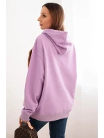 Dámska mikina s kapucňou a klokaním vreckom z bavlny fialovej farby
