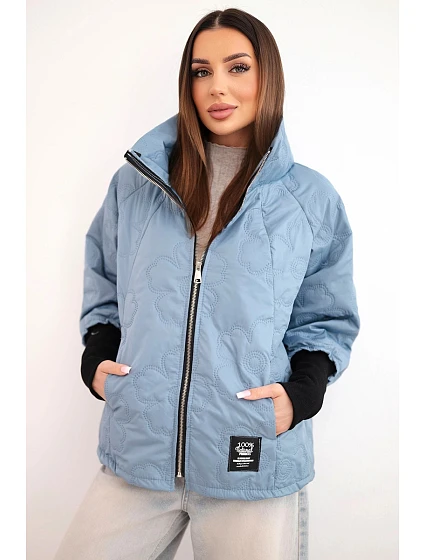 Dámská jarní prošívaná bunda s ozdobnou a zipem model 22040180 - K-Fashion