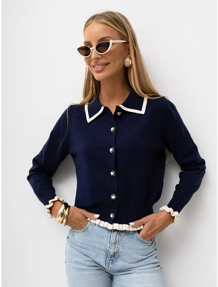 Sweter IR SW model 22303447 granatowy - FPrice Sweter IR SW model 22303447 granatowy - FPrice