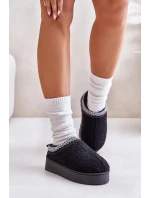 Dámske snehule na platforme s výšivkou Black Tirissa Dámske snehule na platforme s výšivkou Black Tirissa